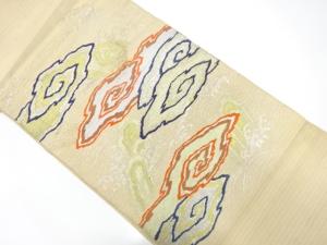 アンティーク　荒波に雲模様織り出し丸帯（材料）